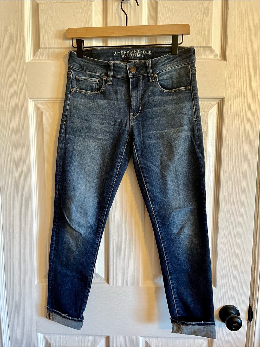 American Eagle Outfitters Women’s Slim Straight Denim Jeans - Dark Blue